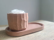 Multifunctional Handmade Concrete Tray Set With a Natural Eternal Rose