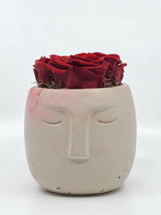 Concrete Pot With Preserved Roses