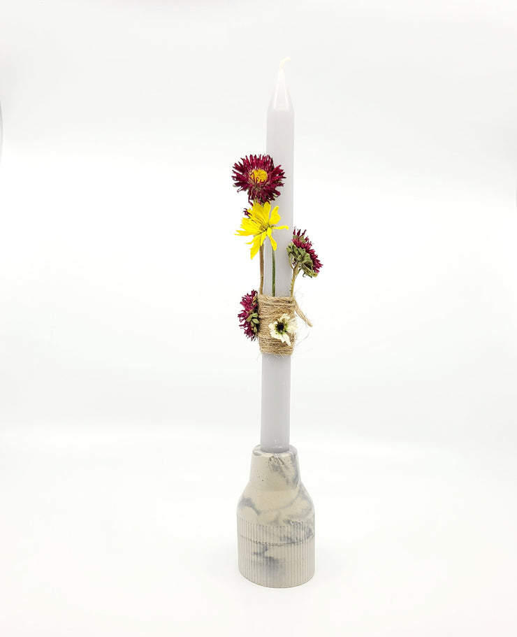Candle With Dried Flowers