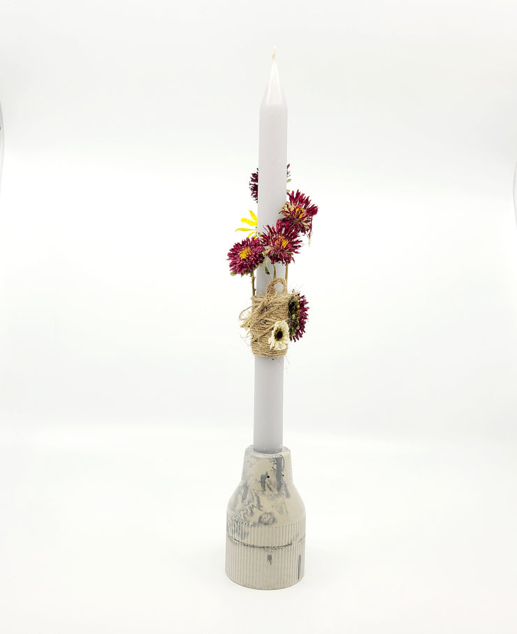 Candle With Dried Flowers
