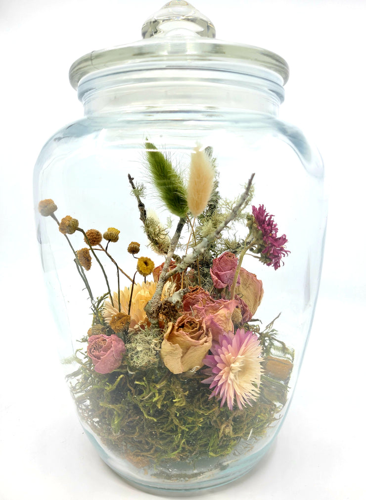Dried Flowers Glass Jar