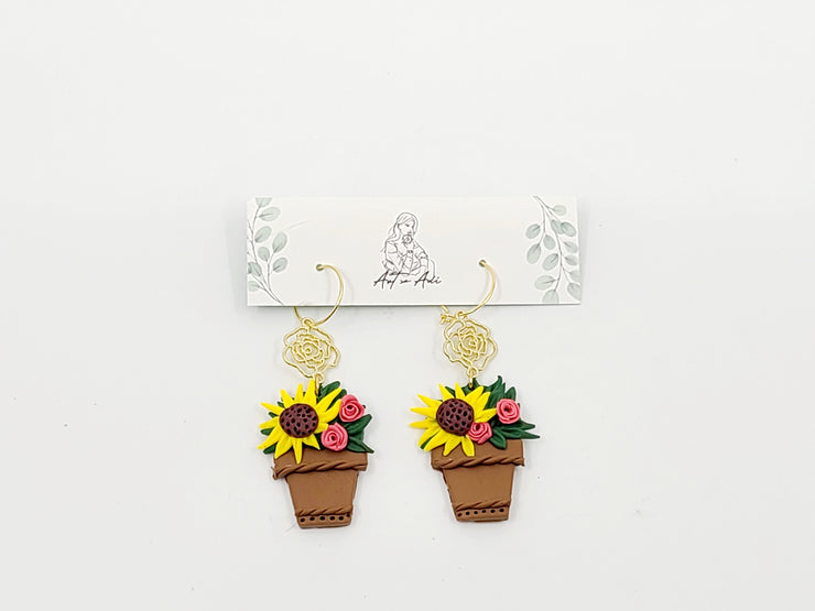 Floral Clay Earrings